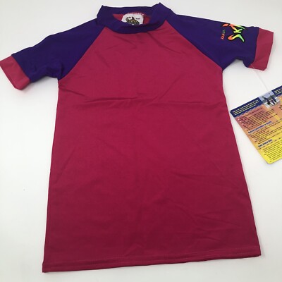 Radicool Kid Toddler Girls Size 2 Rash Guard Swim Shirt Pink Purple SPF 100+ 404