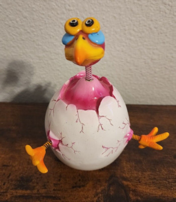 EXHART PINK WOBBLY BIRD NERDYBIRD HATCHLING EGG CHICKEN FIGURE BOBBLE