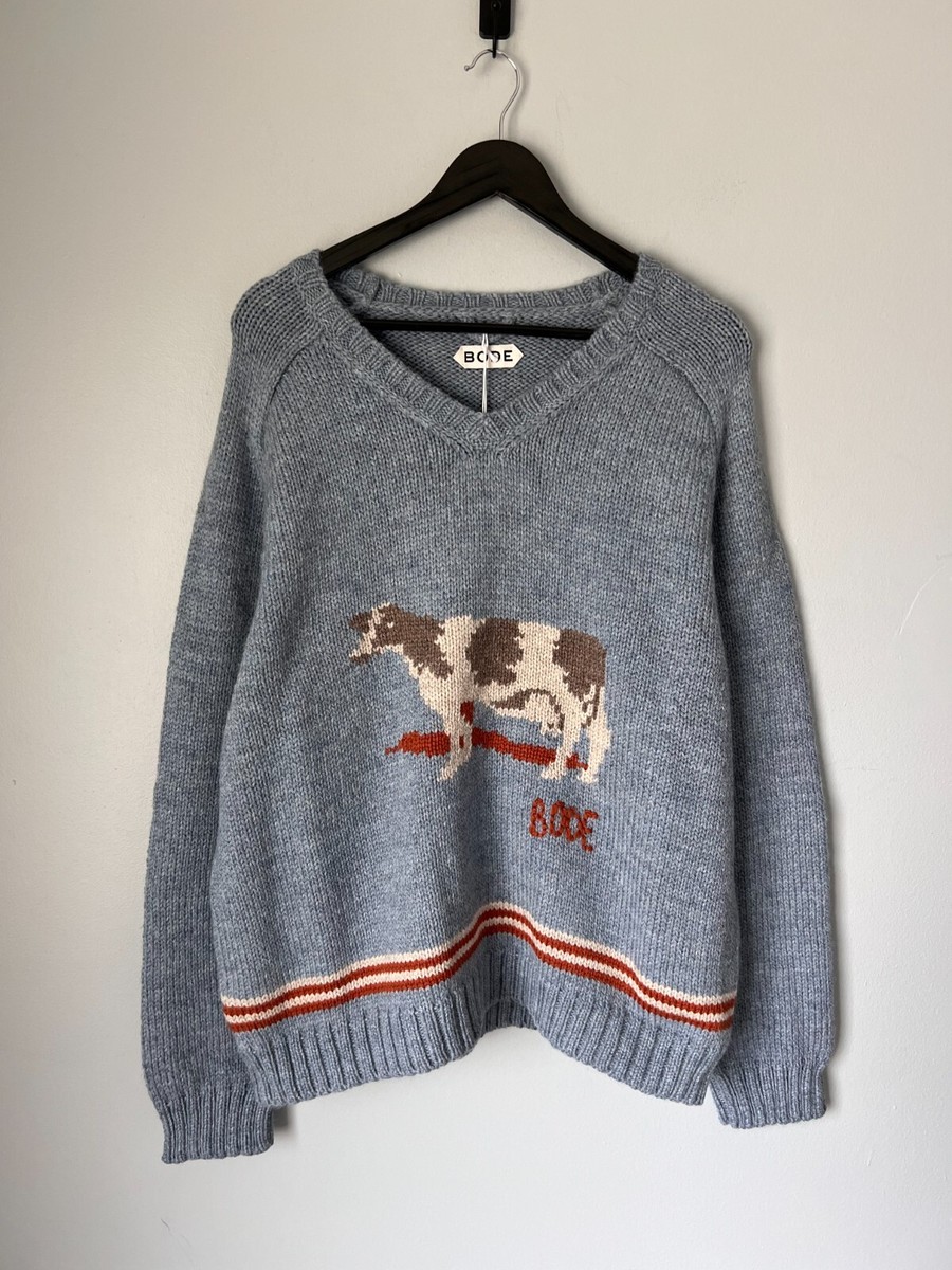 トップス bode Cattle Sweater - Green The Cattle Sweater, available in green, blue, or indigo, is
