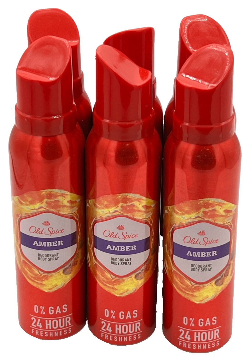 Old Spice AMBER Deodorant Body Spray For Men (140ml) FREE SHIPPING- #6 PACK