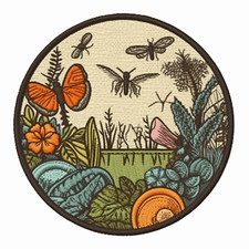 Nature Insect Patch Iron-on Applique Foliage Butterfly Badge Moth Flowers Decor