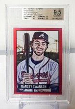 DANSBY SWANSON 2017 Bowman Chrome '51 Bowman Refractor RED RC 5/5 BGS 9.5 Rookie