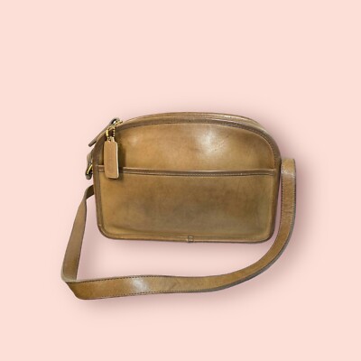 COACH ボストンバッグ COACH Vintage Luxury Leather Camera Bag Crossbody Purse In Putty
