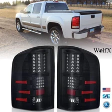 For 2007-2013 GMC Sierra 1500 2500HD SL LED Tail Lights Brake Lamp Black Smoke