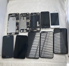 Lot of 10 old Broken Apple/Samsung phones for parts/scrap gold recovery untested