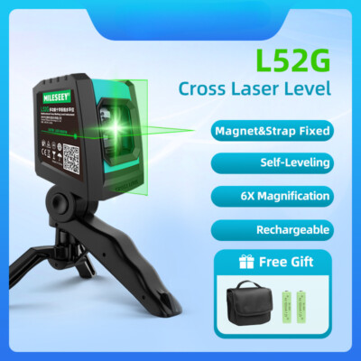 Laser Level 12 Lines 3D Rechargeable Gauge Self-Leveling Vertical Cross Leveling