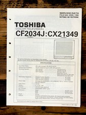 Toshiba CF2034J CX21349 TV Service Manual Original 