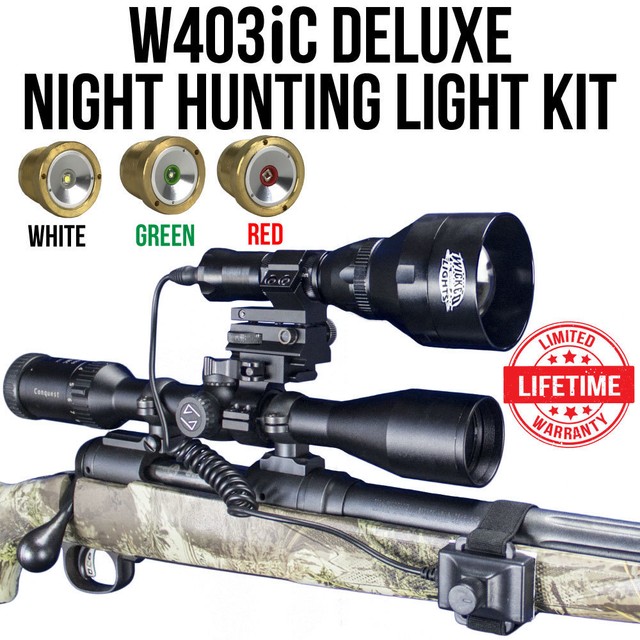Wicked Lights W403ic Deluxe Night Hunting Light Kit for Coyotes & Hogs