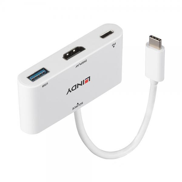 Converter da USB 3.2 Tipo C a HDMI con porta USB Tipo A e Power Delivery