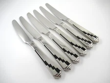 Yamazaki DAKOTA BLACK  6 Dinner Knives Glossy Stainless Steel Flatware Japan