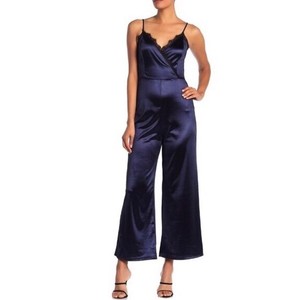 blue satin jumpsuit