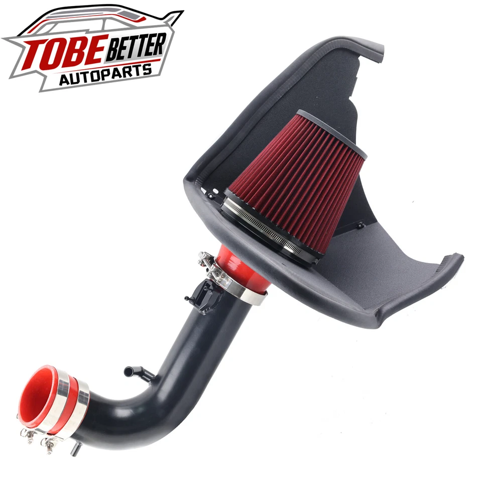 RED Filter For Camaro 3.6L V6 2016-21 Heat Shield Cold Air Intake Induction Kit - Image 4 of 4