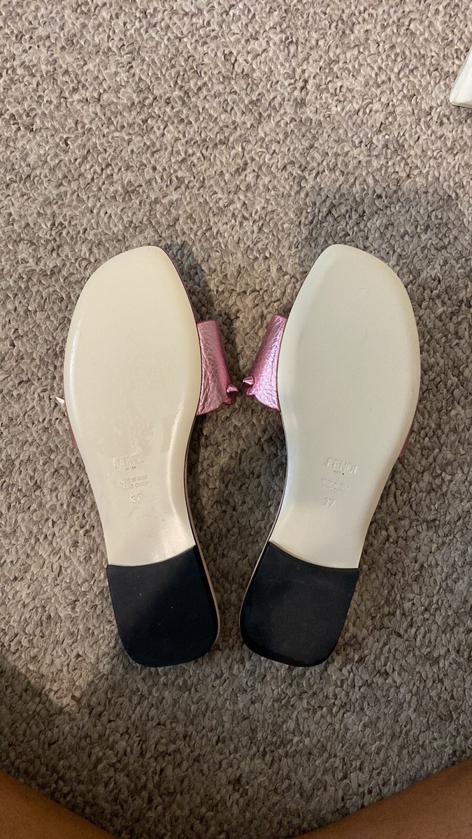 Fendi pink metallic studded sandal 37 | eBay