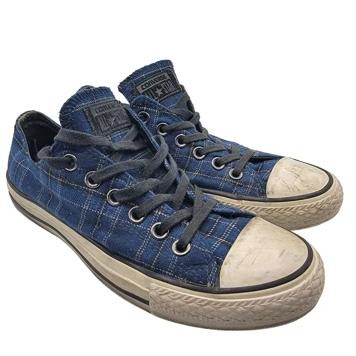 Converse All Star Chuck Taylor Shoreline Womens Size 7 Sneakers Blue Plaid  Shoes | eBay