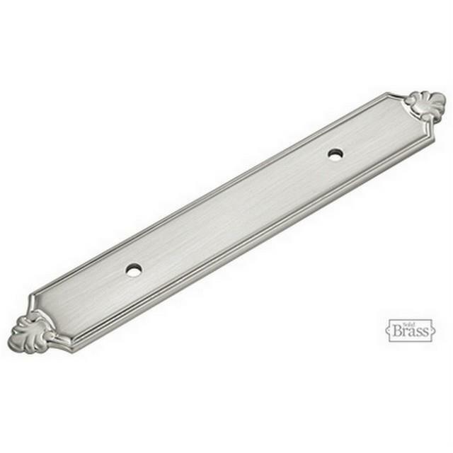 Hickory Satin Nickel A410 Solid Brass Backplate for 3-Inch Cabinet Pull