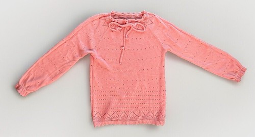 Vintage 70s Pink Pointelle Sweater Feminine Quiet Luxury Cottage Fairy Whimsical - Picture 3 of 10