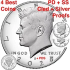 2025 PDSS Kennedy Half Dollar 2xBiz Strike+ Clad Silver Proof P D S S JFK
