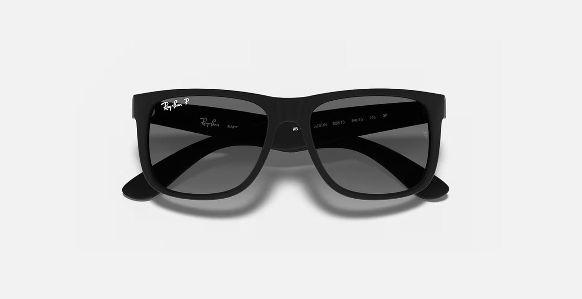 Ray-Ban Justin Matte Black/Grey Gradient Polarized 54mm Sunglasses