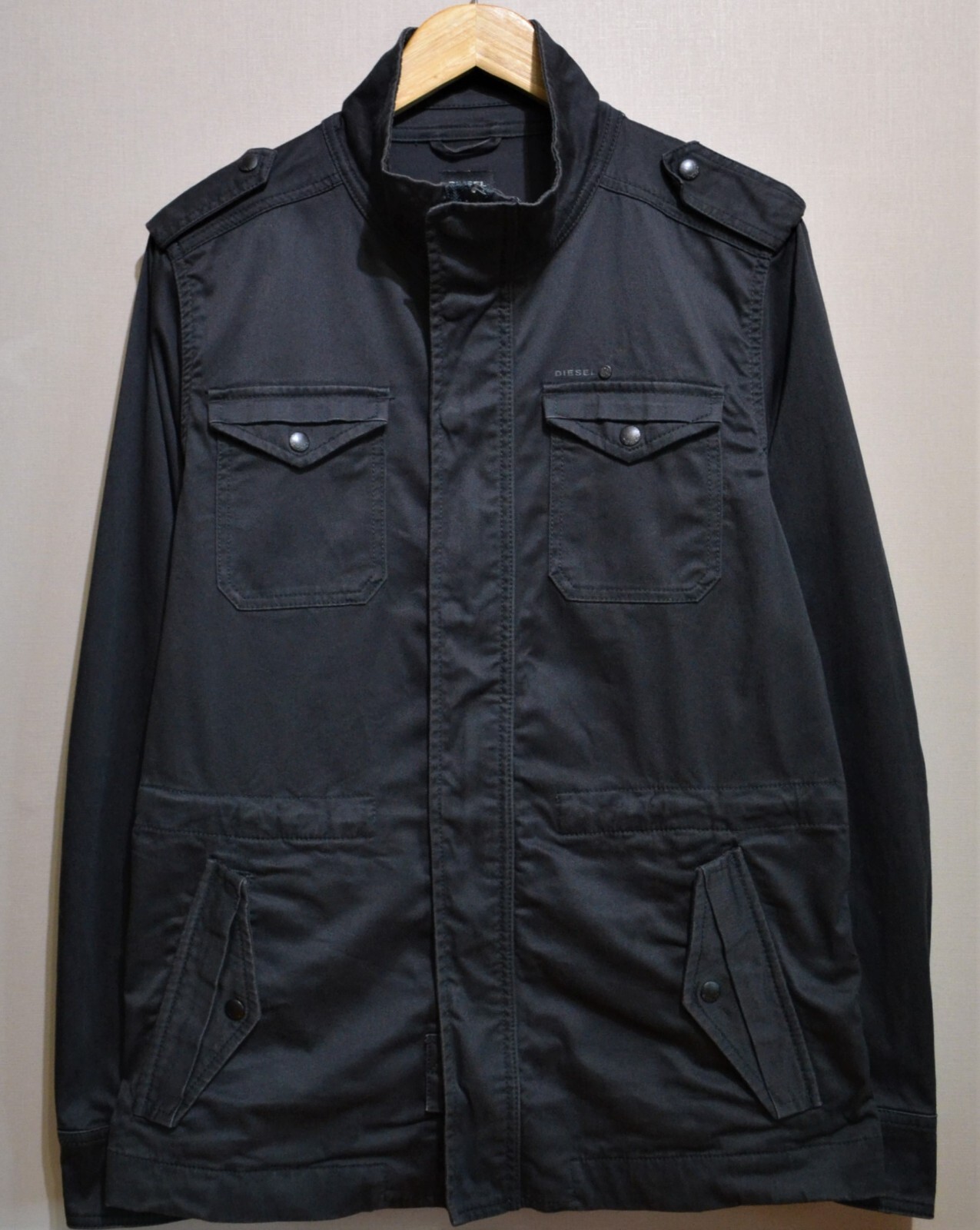 DIESEL Military Jacket Black men's Cotton Size M-L