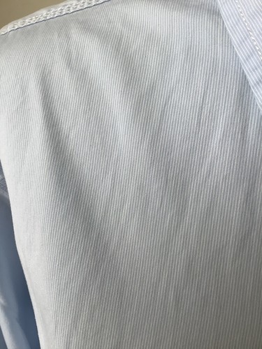 BOSTON BROTHERS New England Blue White Stripe Shirt Size L Chasing Waves Surf - Picture 4 of 12