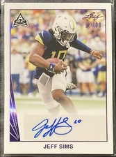 Jeff Sims 2021 Leaf Memories 1990 Auto Autograph Rookie Purple /30 Georgia Tech