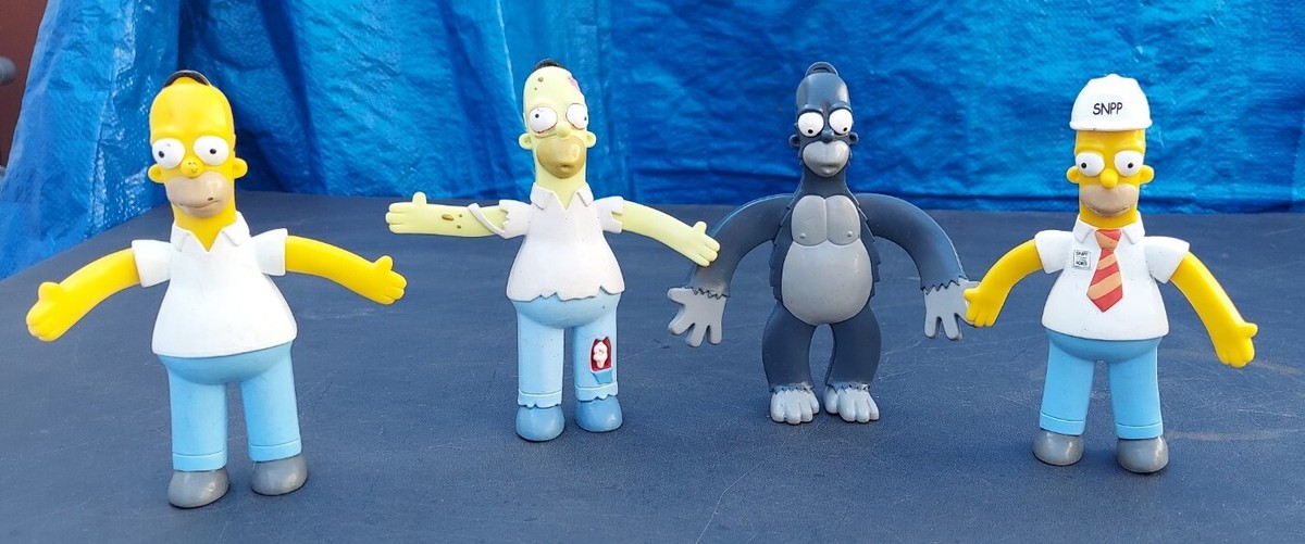 Lot Of 4 Poseable Homer Simpson Variants The Simpsons Gorilla