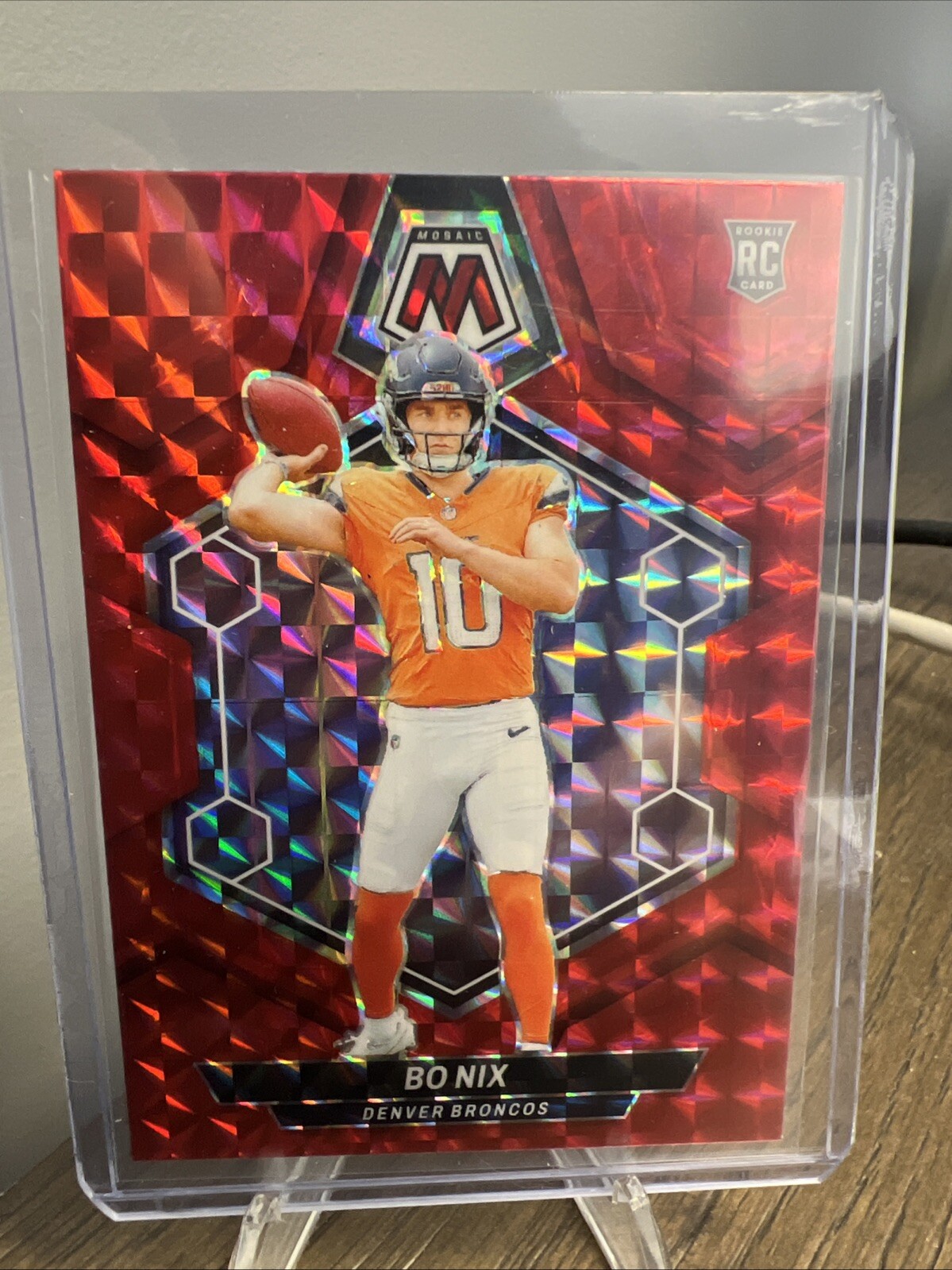 2024 Panini Mosaic Bo Nix Red Rookie RC #312 E62