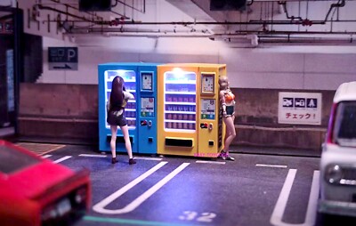 3D PRINT 1/64 light  vending machine ice cream shop  fit 1:64 car street DIORAMA