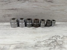 Vintage Snap On 7 Pc. 3/8” Dr. SAE 12 Pt.  Socket Set 3/8” to 7/8" made in USA 