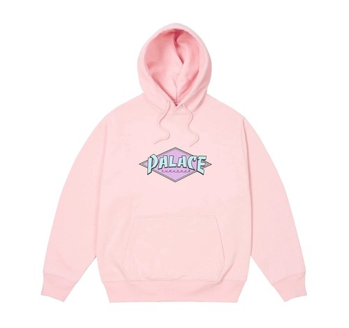 トップス Palace Font Hoodie SS24 XXL Navy Pink Palace Skateboards X Him Tri Gram Hoodie | Streetwear Style