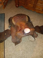 ANTIQUE VINTAGE COUNTRY HORSE SADDLE LEATHER WESTERN