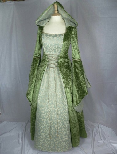 VERDE Oliva ABITO MEDIEVALE RINASCIMENTALE abito abito da sposa su misura  per le dimensioni | eBay