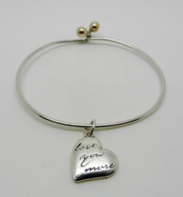 James Avery Sterling Silver Love You More Heart Charm on  display picture 1