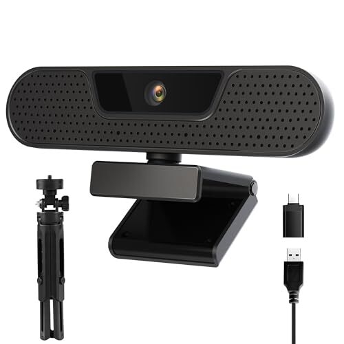Webcam, Computer Camera with 4 Noise-canceling Microphones for 4K-image
