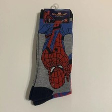 2 Pair Spider-Man Crew Socks Marvel Homecoming Size 6 - 12 New