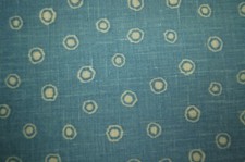 3/4 Yard White Blue White Dots on Sky Blue Stiff Upholstery Fabric 24"X 44"