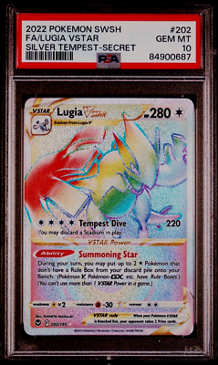 PSA 10 Gem Mint 2022 POKEMON SILVER TEMPEST 202 FULL ART/LUGIA