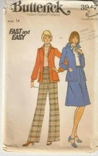 3947 BUTTERICK c.1970s - JACKET SKIRT PANTS - Sz 14 B 36"
