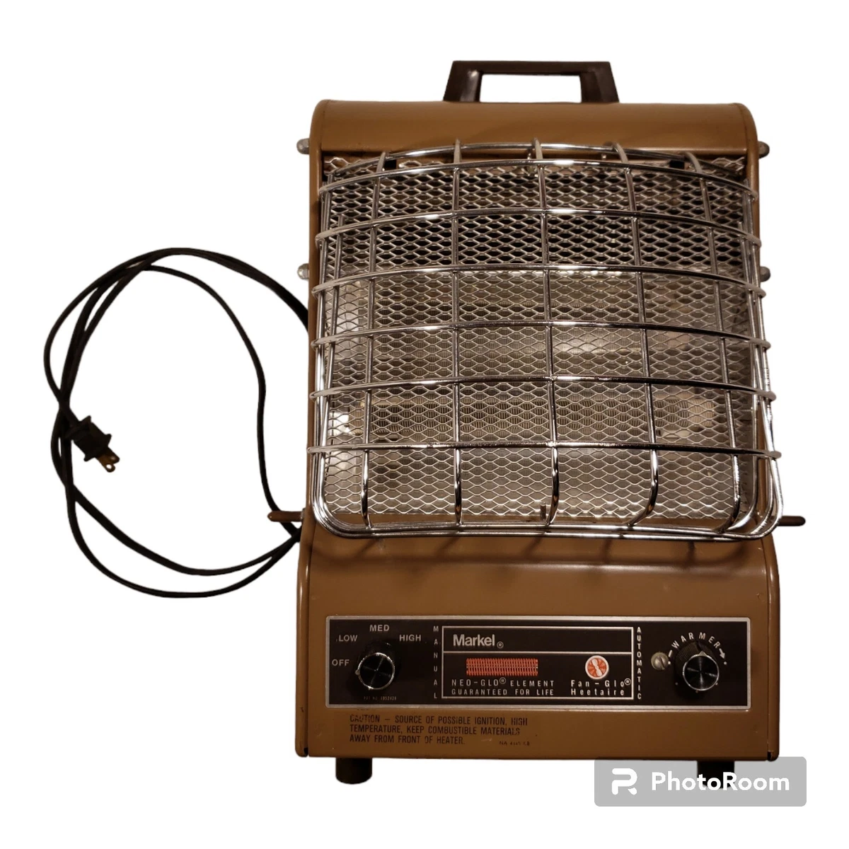 Vintage MARKEL Products Space Heater Model 198TE Neo-Glo Element 60s/70s  WORKS | eBay