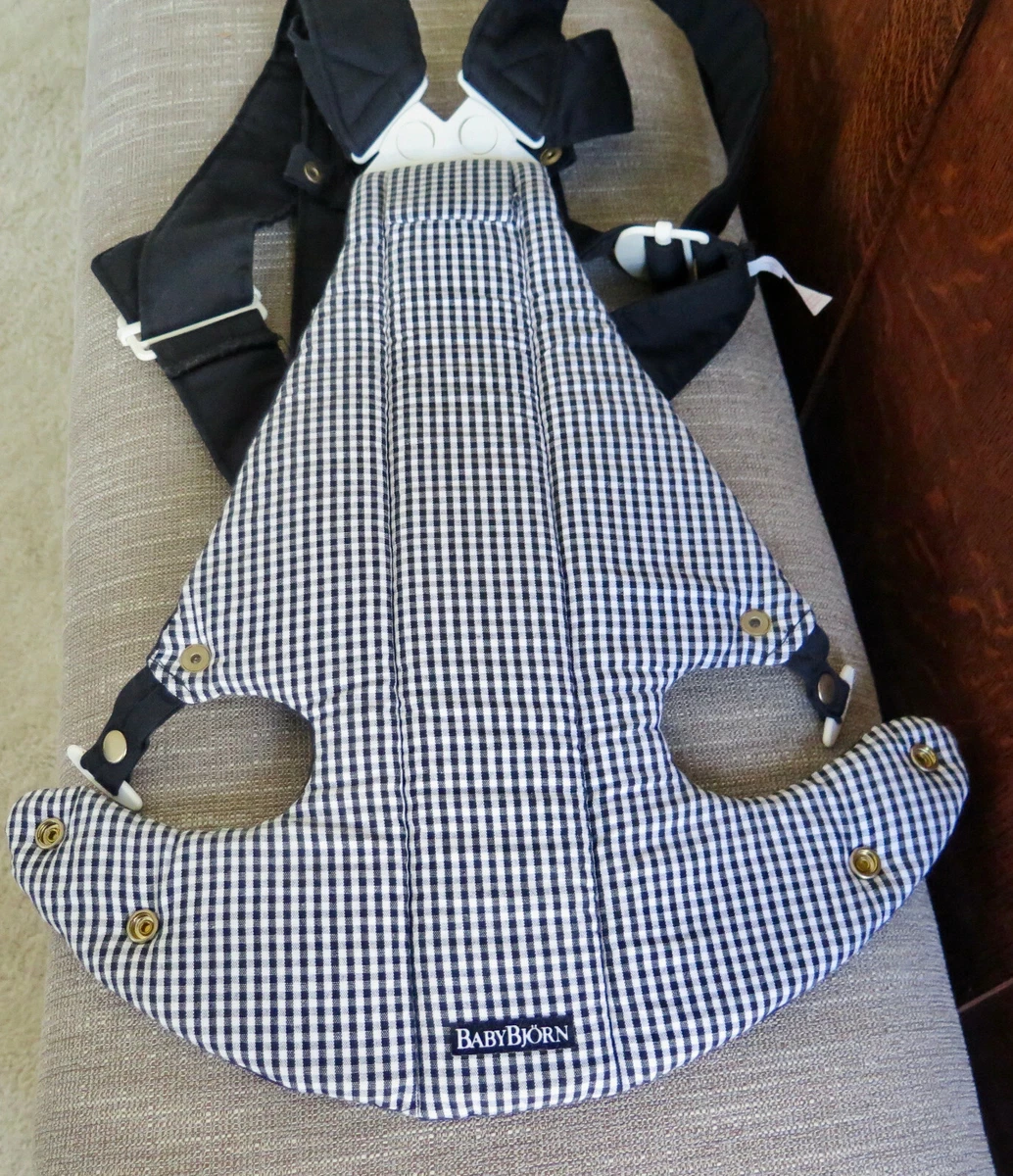 Baby BJORN Adjustable Baby Carrier Black w Black White Check
