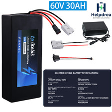 60V 30AH Ebike Lithium ion Battery 50A BMS For Electric Bicycle 200W-3000W Motor