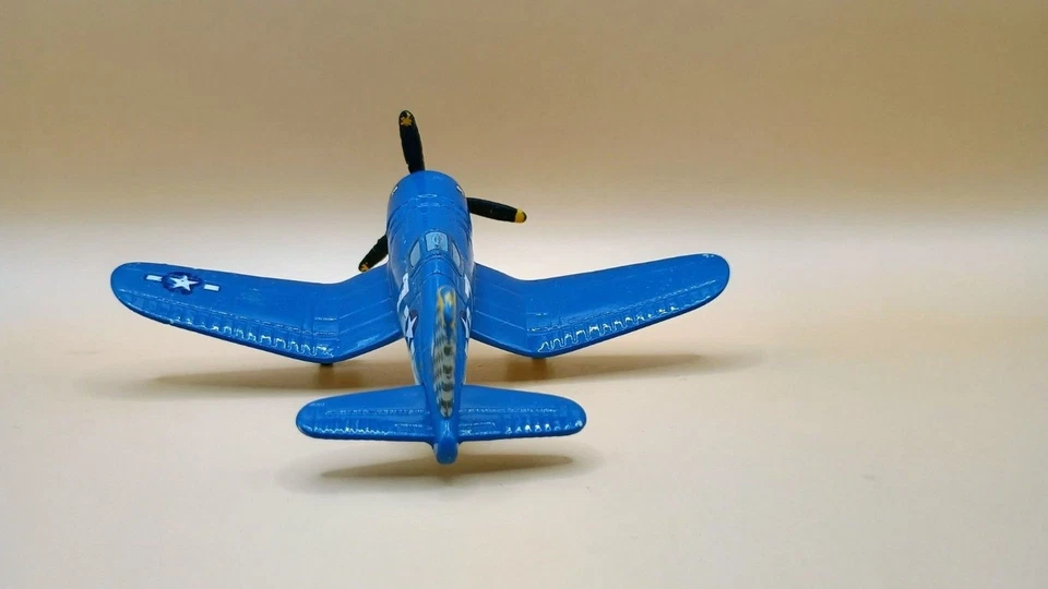 迪士尼皮克斯飞机美泰压铸船长莱利飞机 #7 蓝色 X9461 — 第 3/4 张图片
