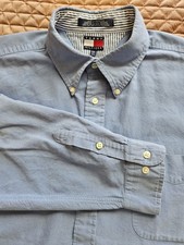 Tommy Hilfiger Men's Blue 100 Cotton Long Sleeve Dress Shirt, Sz. XXL