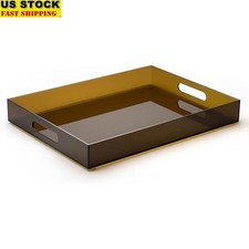 Large Acrylic Serving Tray Non Slip Spill Proof Organizer Kitchen Bath New