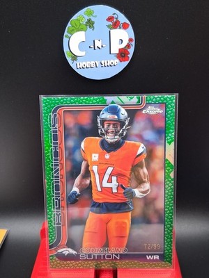 2025 Topps Chrome #86 Courtland Sutton Football Leather Green #/99