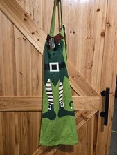 NEW Sleigh Bell Bistro Elf Apron Christmas Holiday 24  X 34  Cooking Baking