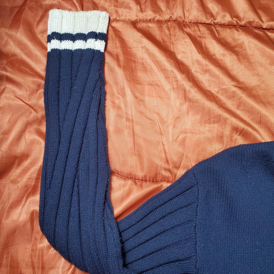 RAG & BONE Navy & White Serena Button Front V-Neck Cardigan Sweater MEDIUM $295 - Image 4 of 4