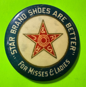 POCKET MIRROR CELLULOID ADVERTISING STARR BRAND SHOES ARE BETTER FOR MISSES
