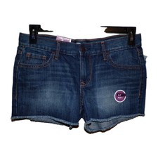 Old Navy The Diva Denim Shorts Size 4 Womens Dark Wash Cut Off Raw Hem NWT