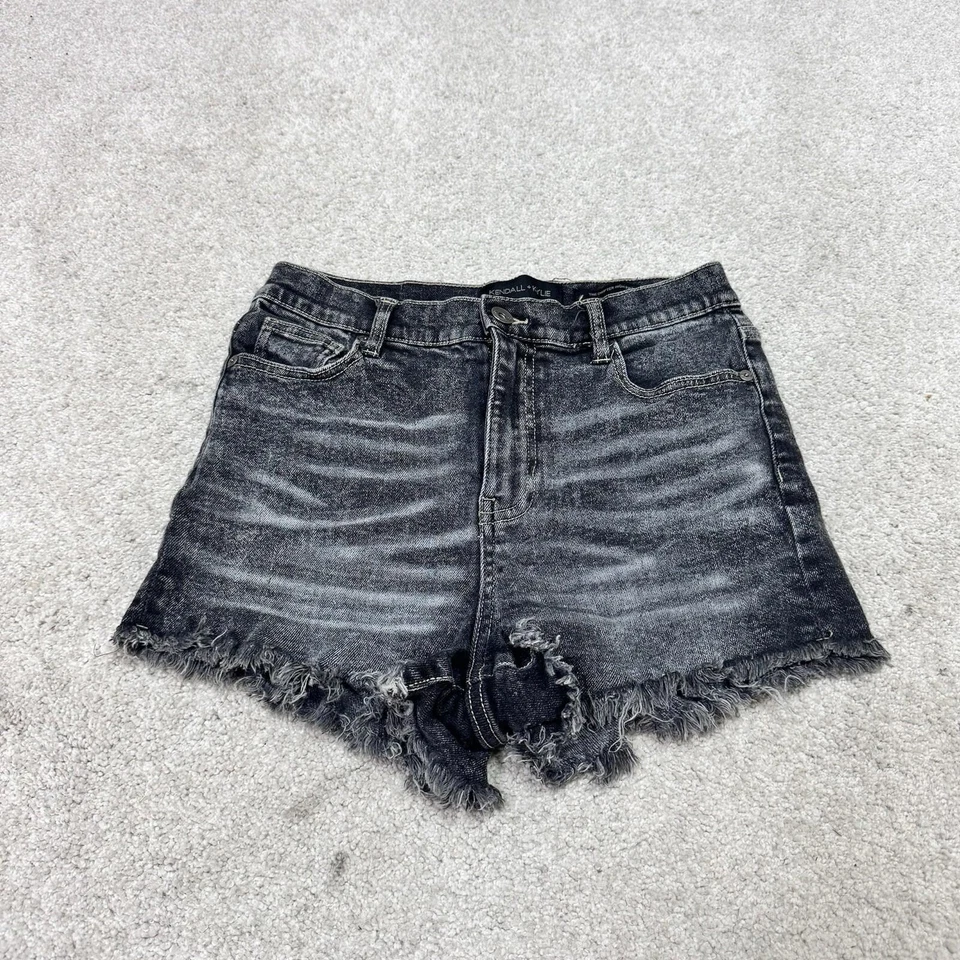 Pantalones Cortos Kendall + Kylie The Drifter Tiro Alto Negros Bolsillos Para Mujer Talla 7” Foto 4 de 4